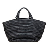 ボッテガヴェネタ イントレチャート トートバッグ ハンドバッグ ブラック レザー レディース BOTTEGAVENETA 【中古】